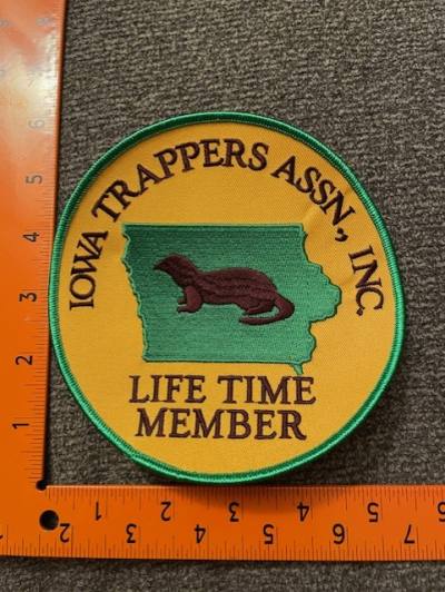 Iowa Life Time Member Patch - 6 inch